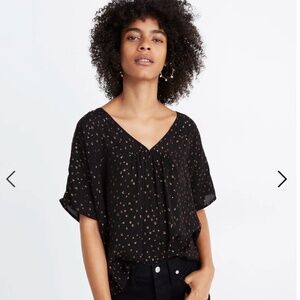Madewell Rhyme Top in Metallic Dot Size M